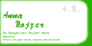 anna mojzer business card